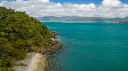 Aerial view of tropical islands, reef and beaches