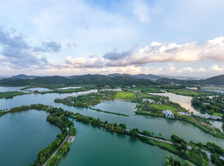 Obraz premium panoramic city skyline in hangzhou china
