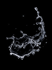 water Splash isolate On Black.