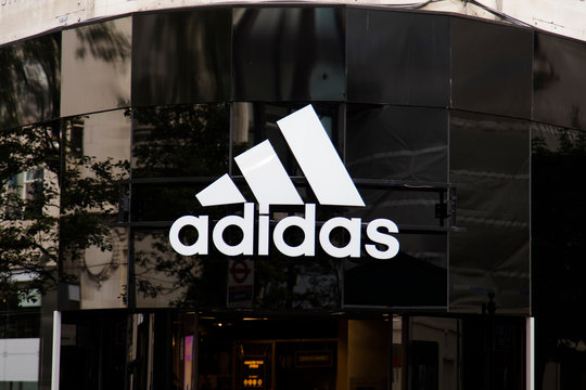 LONDON, UK - JULY 31th 2018: Adidas sportswear store shop front on Oxford Street in central London.
