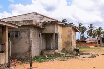 Fototapeta na wymiar Point No Return Gates and Coast, Benin, West Africa