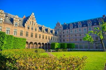 Antwerp, Belgium - April 28, 2019 - The University of Antwerp (Universiteit Antwerpen) is one of the major Belgian universities located in the city of Antwerp, Belgium.
