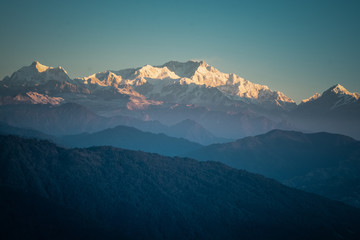 Mountains peaks in Darjeeling, India