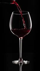  Glass goblet with wine. Object shooting.