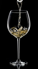  Glass goblet with wine. Object shooting.