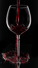  Glass goblet with wine. Object shooting.