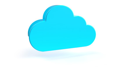 Cloud Computing Symbol Isolated. 3D rendering