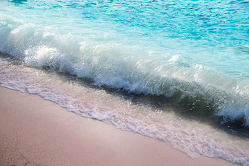   Photos Aerial View of Waves Crashing on Sandy Beach