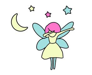 Dabbing fairy, Vector Design. dab dance