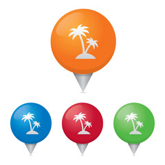 Simple Palm Tree Map Pin Markers
