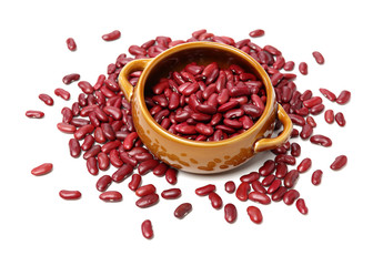 Red Beans stock photo，kidney bean on white background.
