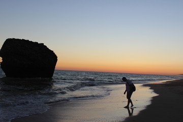 Fototapeta premium Sonnenuntergang am Strand in Spanien