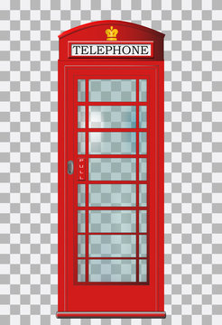 Traditional red London telephone box