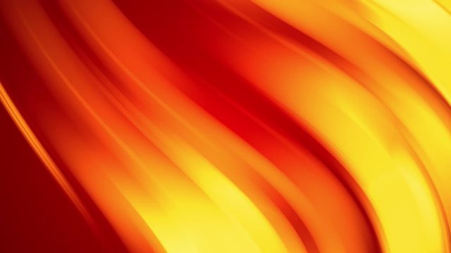 A red yellow gradient of a bright fire color changes slowly and cyclically. 4k smooth seamless looped abstract animation. 3d render of curved lines. 20