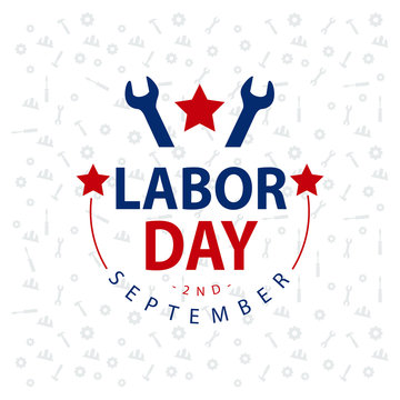 Labor day holiday banner, Happy labor day greeting card.