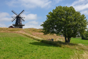 Fototapeta premium Old wodden windmill at Mölle in Sweden