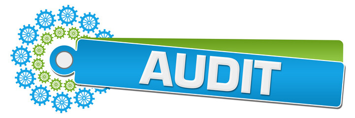 Audit Green Blue Gears Circular Label 