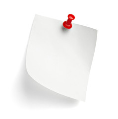 note paper push pin message red white black