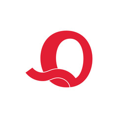 letter q ribbon shape logo vector