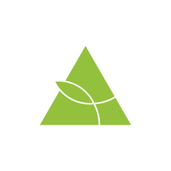 triangle geometric leaf shape logo vector