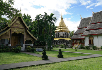 Fototapeta premium Wat Chiang Man temple the old history place in Chiang mai, Thailand.