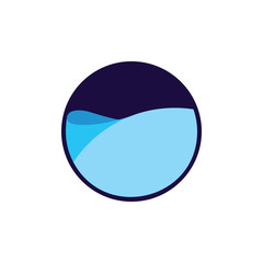 3d water motion in bowl symbol logo vector