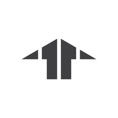 arrow up simple geometric logo vector