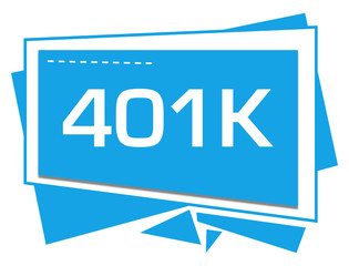 Retirement 401K Blue Squares Triangles Text 