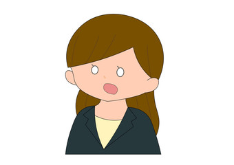 驚くスーツの女性