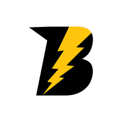 letter b thunder geometric logo vector