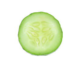 Fresh slice cucumber isolated on white background
