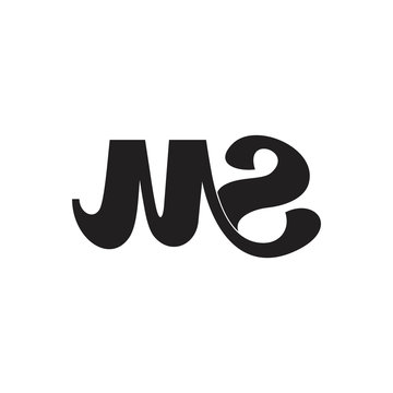 letter ms simple curves logo vector