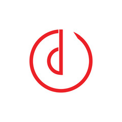 letter d circle line geometric logo vector