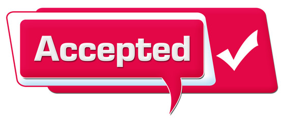 Accepted Pink White Comment Symbol Horizontal 