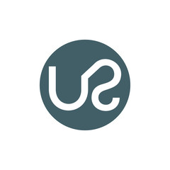 letter ur simple line logo vector