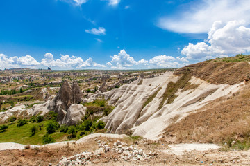 Beautiful mountains rocks landscape. Cloudy sky