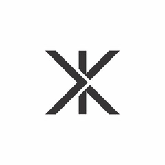 Obraz premium letter kk xk kx logo vector