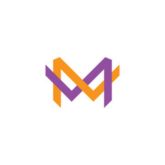 letter m overlapping colorful logo vector