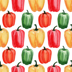 Watercolor background image of Fresh peppers