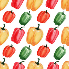 Watercolor background image of Fresh peppers