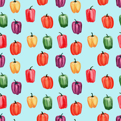 Watercolor background image of Fresh peppers