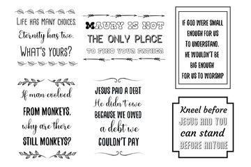 Christian sayings. Bible verses vector quote for typography and Social media post