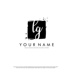L G LG initial square logo template vector