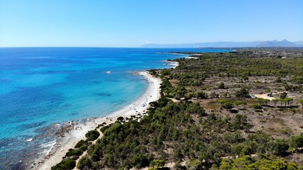 vue aérienne, Oasi Bidderosa, Sardaigne