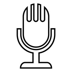 Microphone line icon, logo isolated on white background