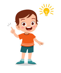 kid idea lamp sign vector