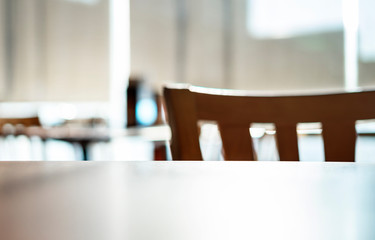 Table and empty chair Interior of a modern restaurant or bar