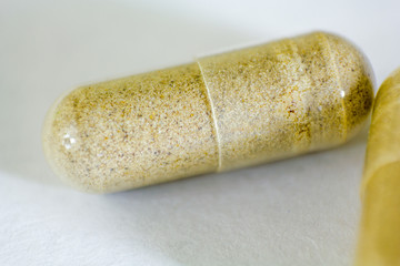 Close up of Herbal capsule