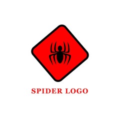 Spider logo vector in isolated white background