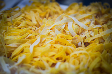 fresh italian pasta close up view